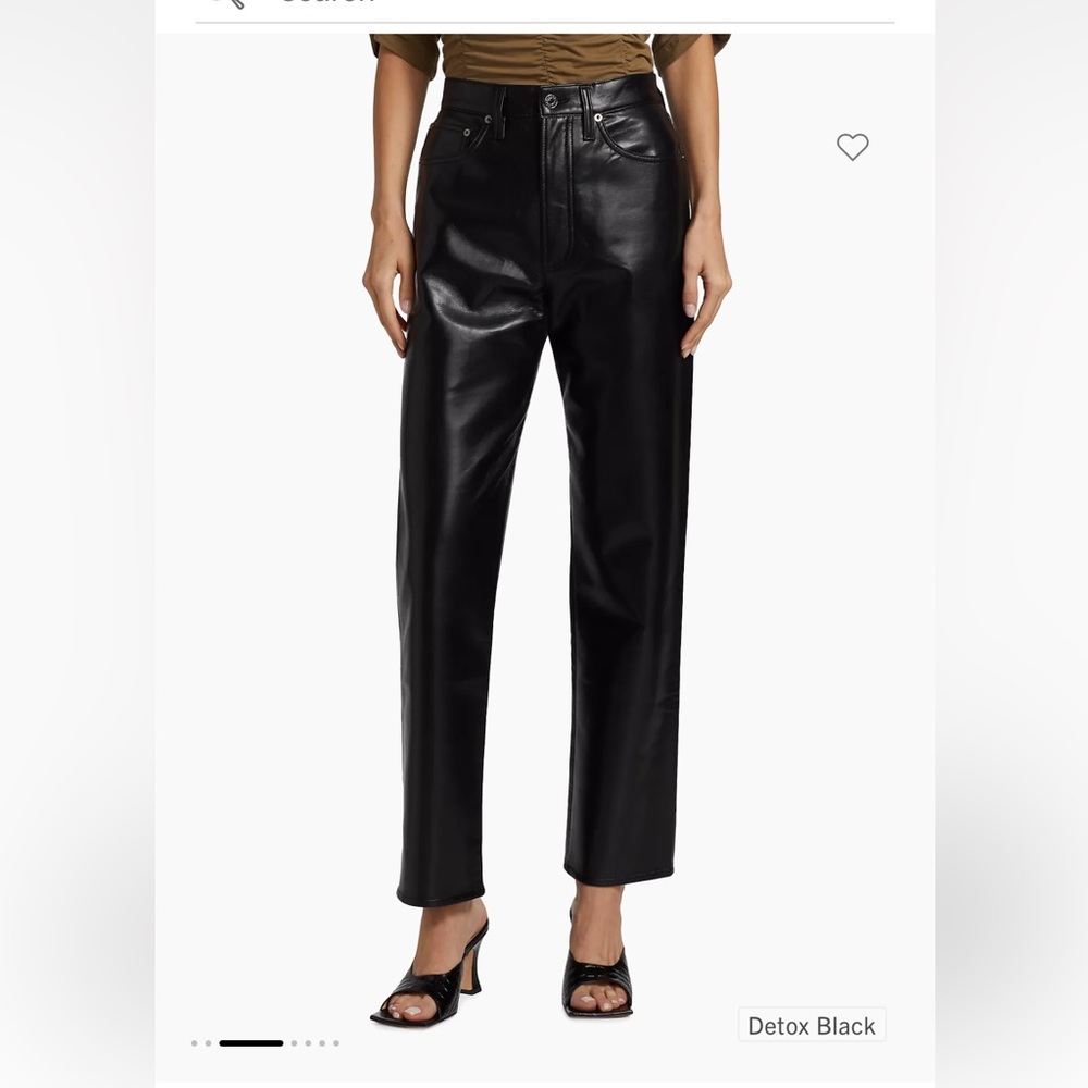 NWT Agolde Black Leather Pants
